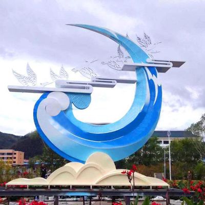 不銹鋼鏤空月亮大雁雕塑是怎么制作出來的？