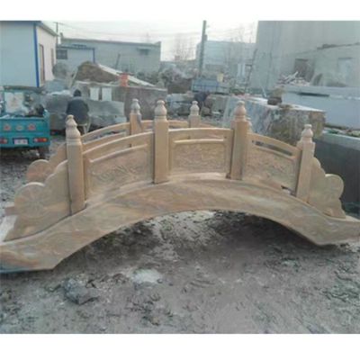 園林庭院裝飾青石晚霞紅小石拱橋景觀擺件