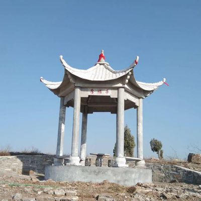 大型景觀大理石戶外園林中式六角涼亭雕塑