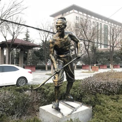 戶(hù)外園林玻璃鋼仿銅文化主題人物景觀(guān)雕塑