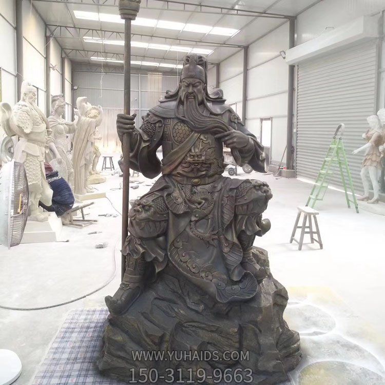 銅雕戶(hù)外園林景觀武財(cái)神雕塑