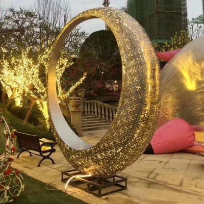 不銹鋼地產(chǎn)公園大型戶(hù)外照明圓環(huán)