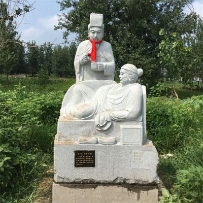 24孝故事人物，親嘗湯藥人物石雕