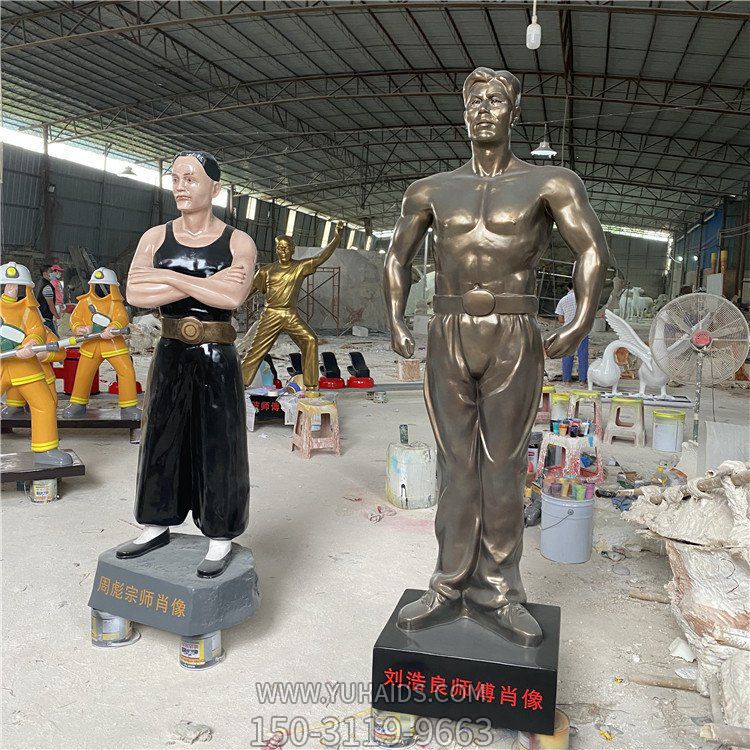 玻璃鋼人物塑像，仿銅人物和彩繪人物雕塑