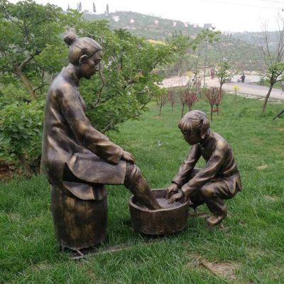 給媽媽洗腳，中國傳統(tǒng)禮儀，孝道主題人物雕塑