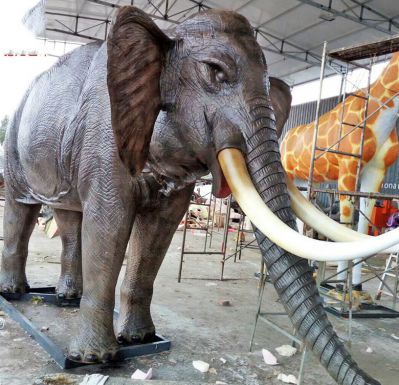 公園景區(qū)不銹鋼仿銅仿真動物景觀大象雕塑、
