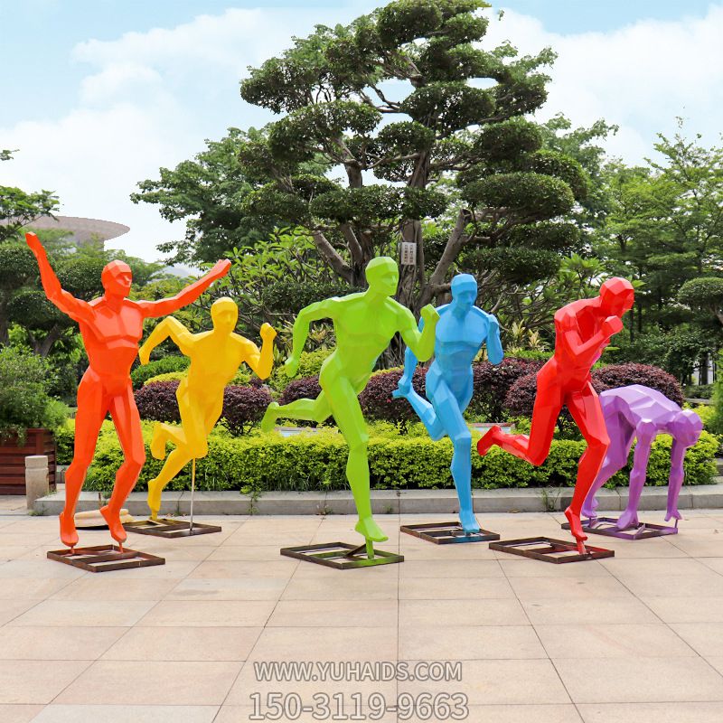 體育場(chǎng)廣場(chǎng)跑步運(yùn)動(dòng)人物剪影玻璃鋼雕塑學(xué)校景觀(guān)擺件