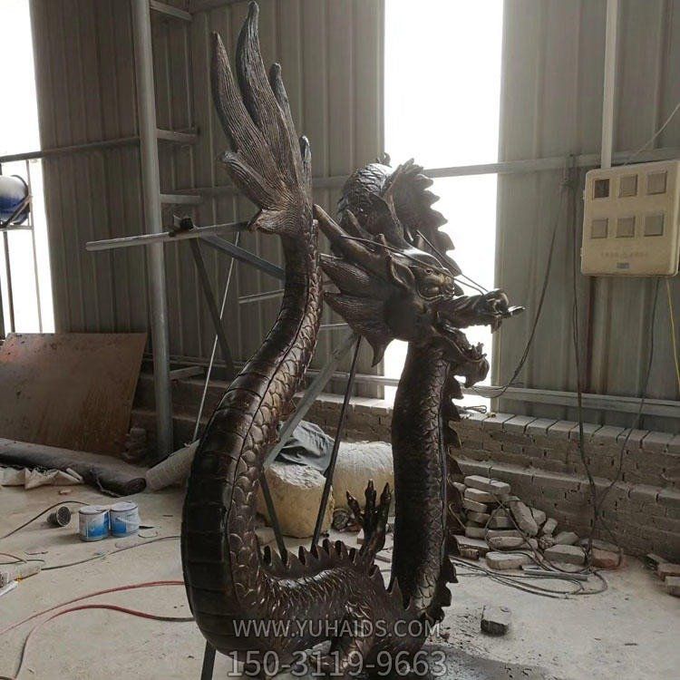 銅雕戶(hù)外園林龍雕塑