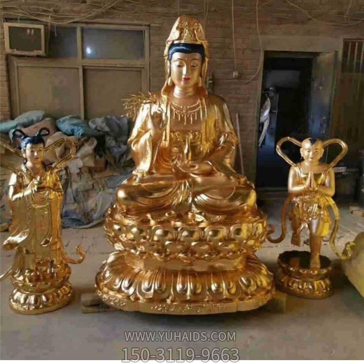 彩繪千手銅觀音觀音大型鑄銅佛像雕塑