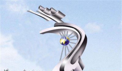 不銹鋼抽象城市廣場(chǎng)騰飛雕塑