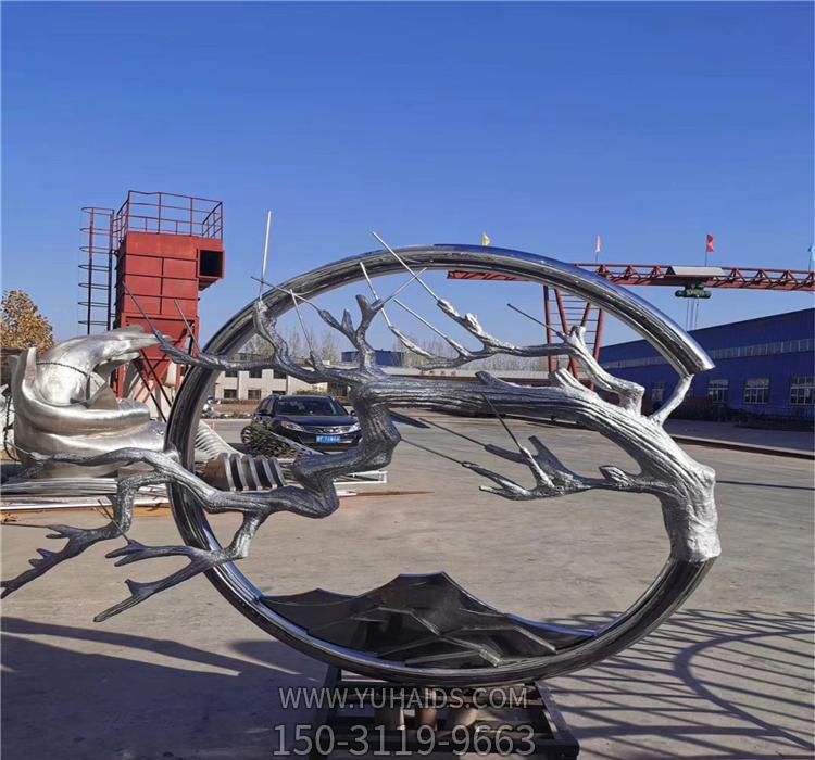 園林觀光鏡面不銹鋼樹(shù)枝雕塑