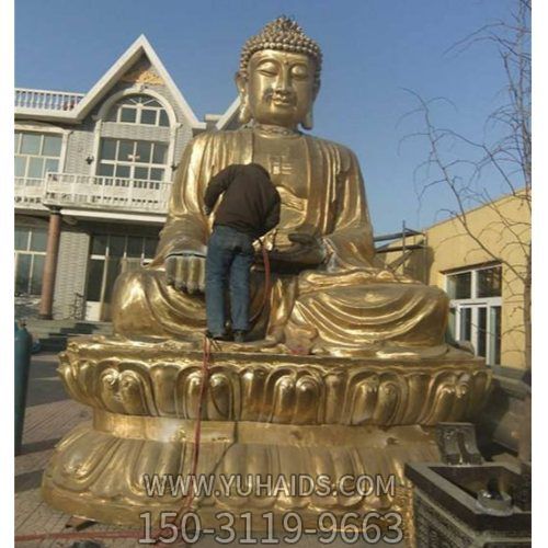 寺廟大型黃銅鑄造三世如來(lái)佛祖雕塑