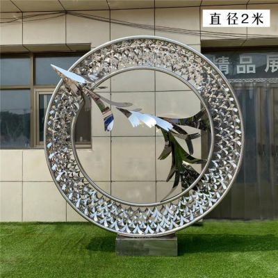 不銹鋼鏤空戶(hù)外園林景觀(guān)圓環(huán)雕塑