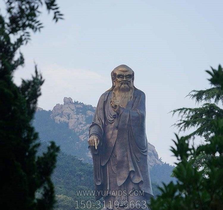 戶外大型鑄銅老子雕像，仿古做舊古代名人擺件雕塑