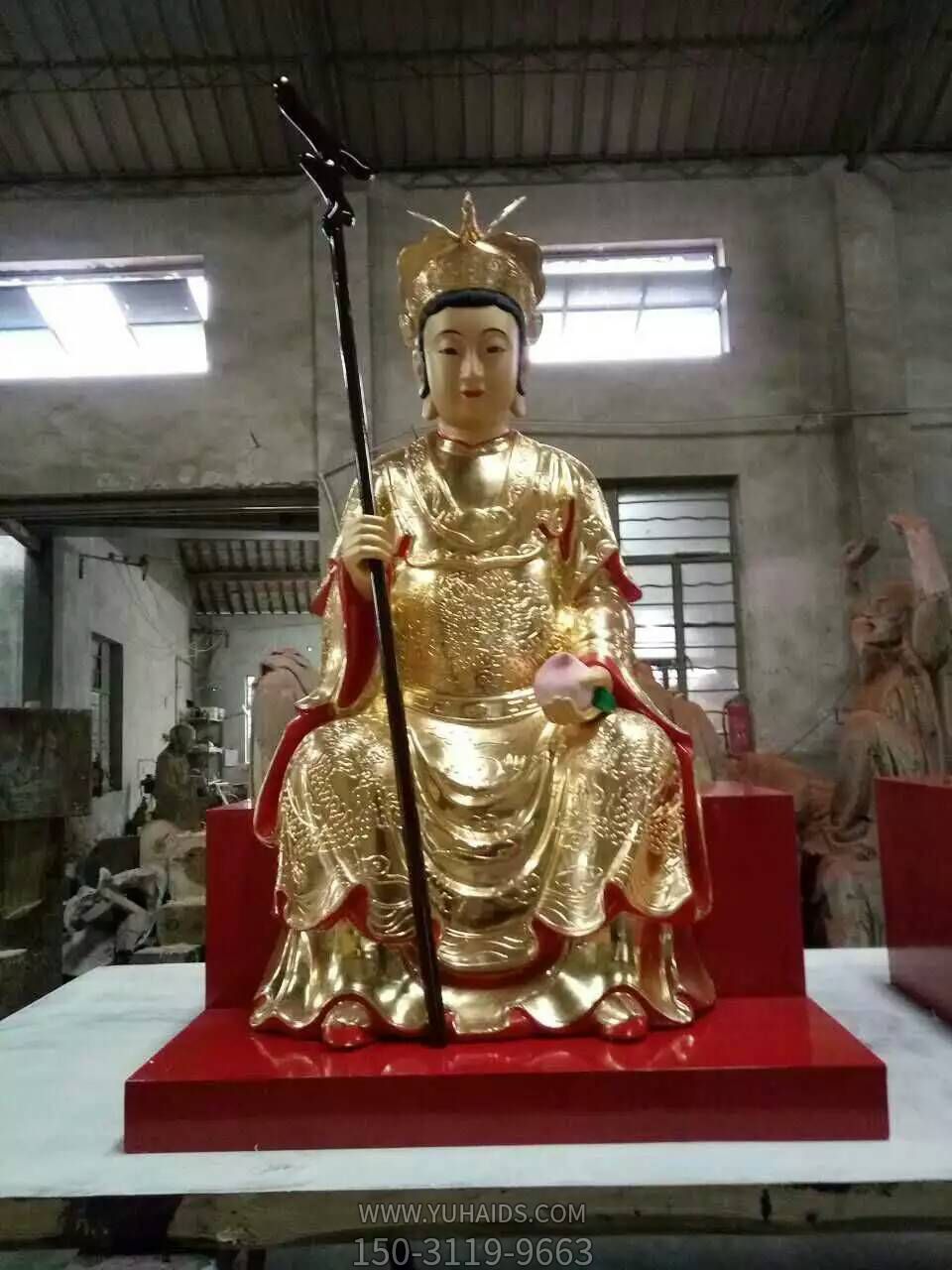 寺廟純銅鑄造金身王母娘娘雕塑 寺廟純銅鑄造金身王母娘娘雕塑
