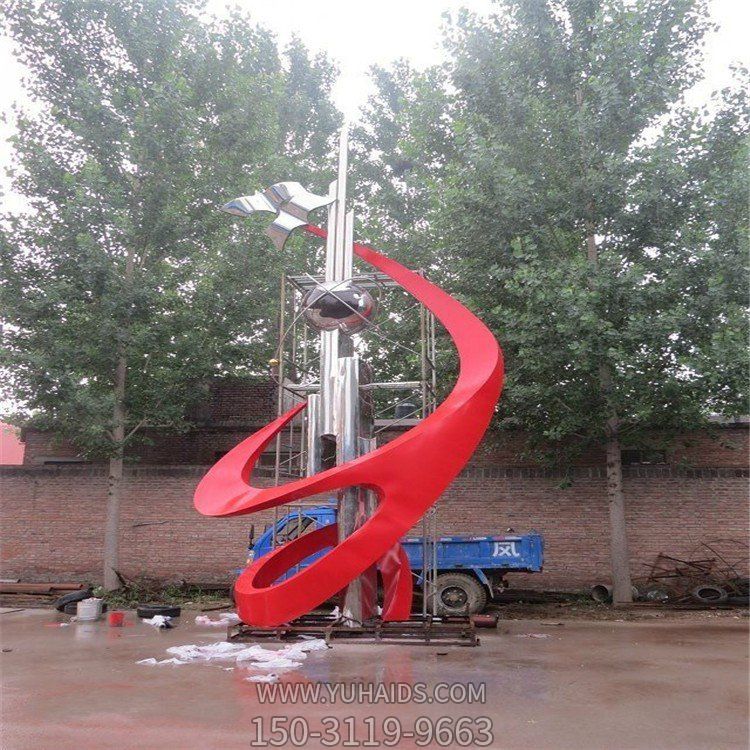 不銹鋼科技主題景觀雕塑，學(xué)校校園勵(lì)志雕塑