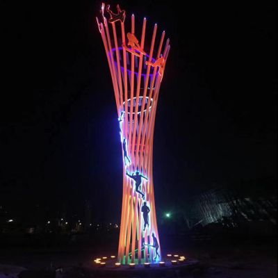 城市廣場擺放不銹鋼抽象藝術(shù)景觀雕塑