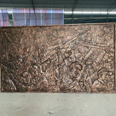 廠家定制革命戰(zhàn)士影壁創(chuàng)意畫(huà)壁雕塑