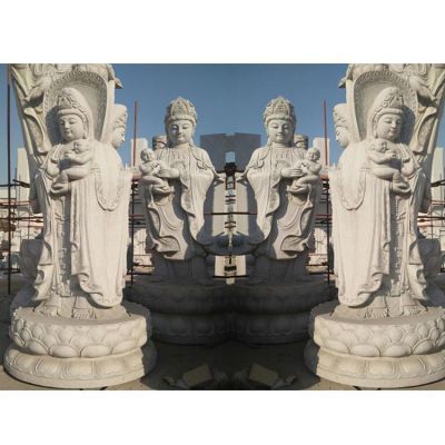 大理石石雕戶外園林景觀送子觀音雕塑