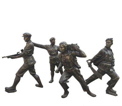 玻璃鋼仿真創(chuàng)意戶(hù)外園林景觀(guān)八路軍雕塑