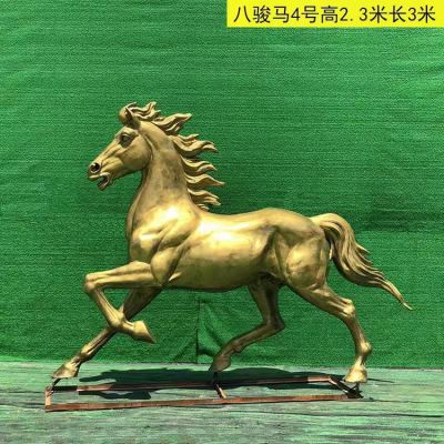 奔馬雕塑，玻璃鋼仿銅馬兒雕塑