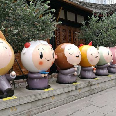 旅游景區(qū)擺放創(chuàng)意玻璃鋼卡通彩繪十二生肖動物雕塑