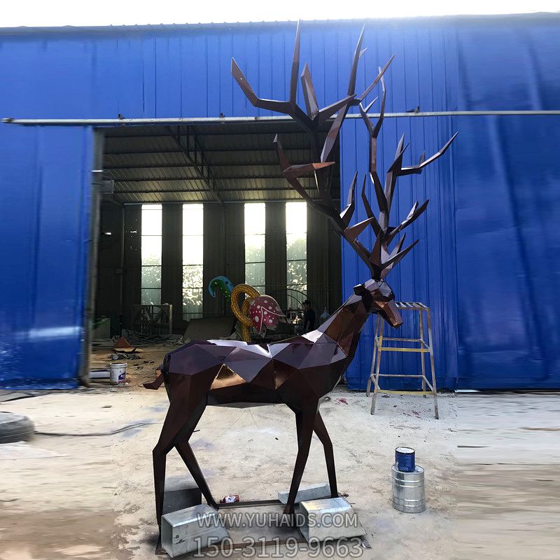公園大型動(dòng)物景觀梅花鹿雕塑