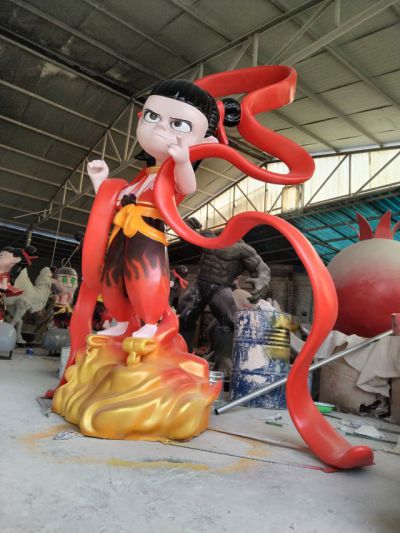 3米高玻璃鋼哪吒雕塑