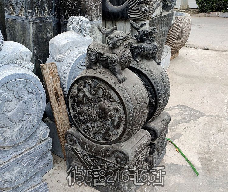 別墅庭院大門(mén)抱鼓石門(mén)墩