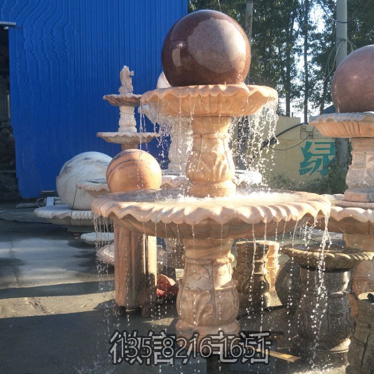 風(fēng)水球石雕流水水缽