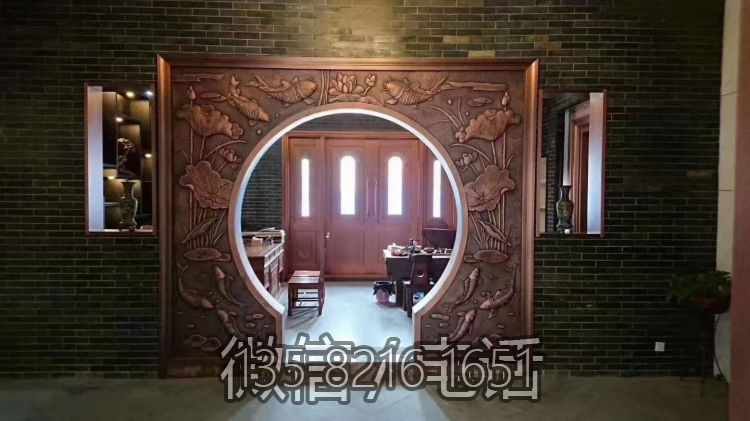 蓮蓮有魚銅浮雕，室內(nèi)裝飾拱門浮雕畫