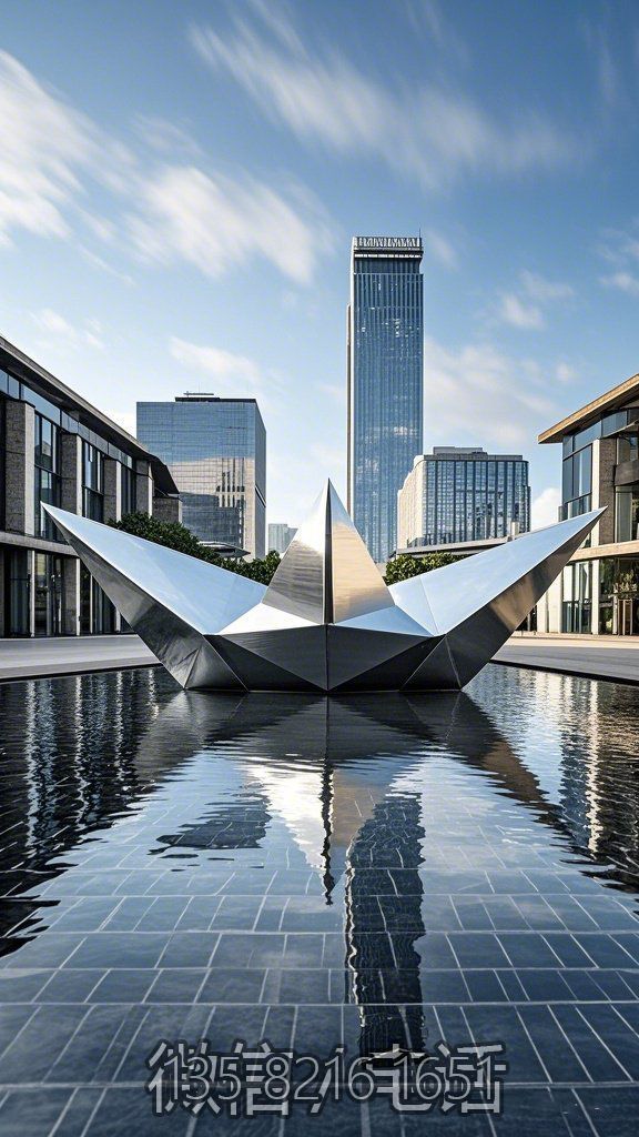 不銹鋼紙船創(chuàng)意景觀雕塑