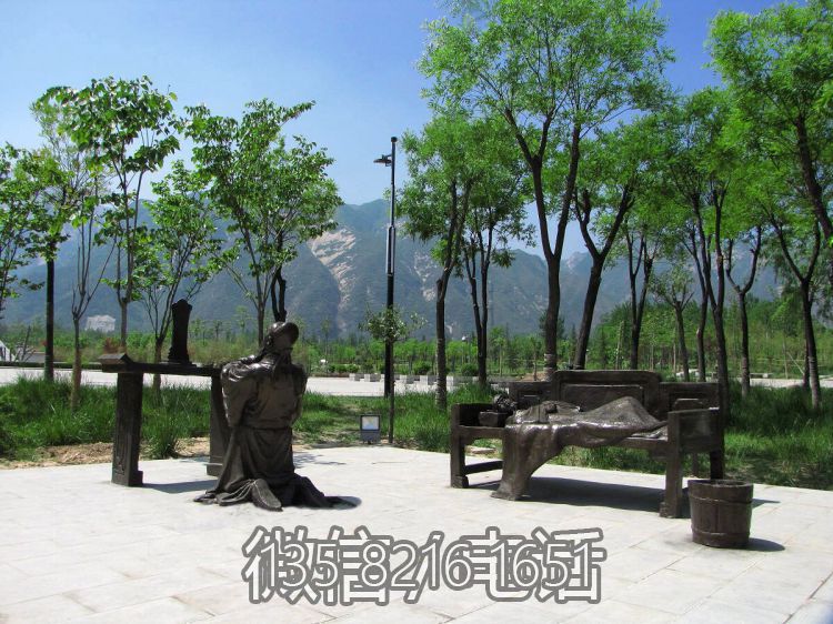嘗糞憂心二十四孝鑄銅情景人物雕塑
