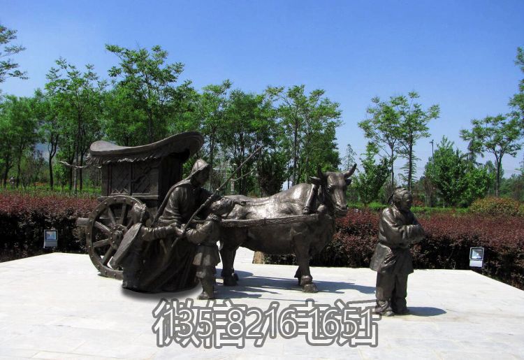 蘆衣順母二十四孝鑄銅情景人物雕塑