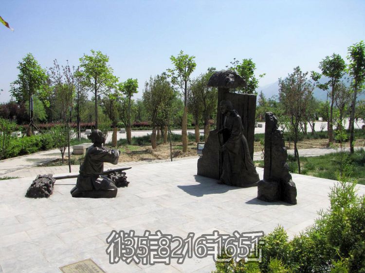 嚙指痛心二十四孝鑄銅情景人物雕塑