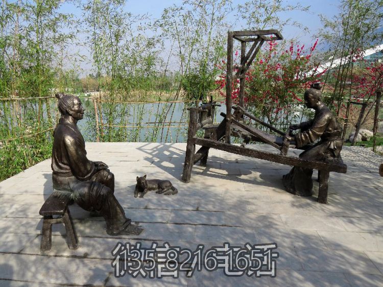 賣(mài)身葬父二十四孝鑄銅情景人物雕塑