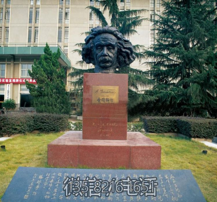 操場(chǎng)名人景觀銅雕頭像愛(ài)因斯坦雕塑