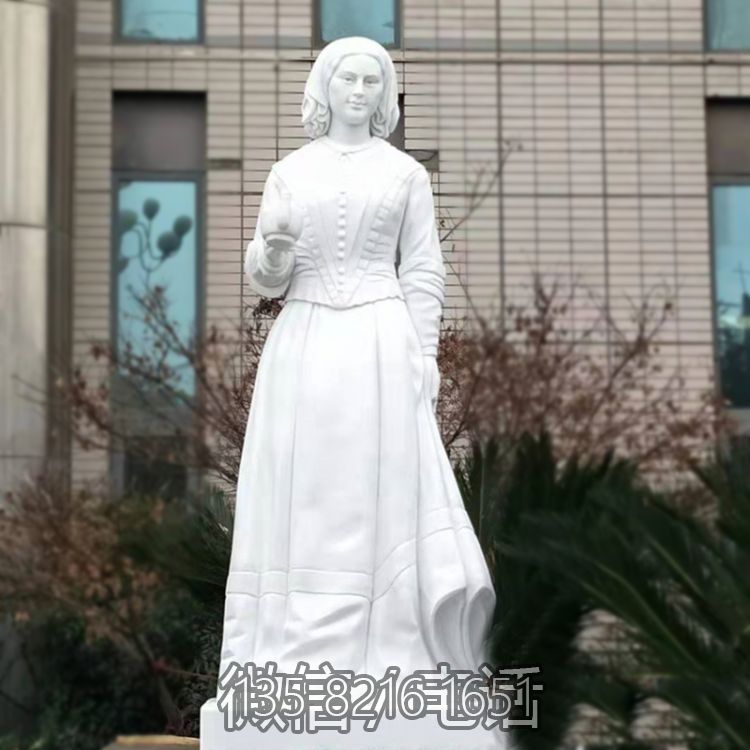 近代護理教育創(chuàng)始人漢白玉石雕醫(yī)院醫(yī)學院著名人物南丁格爾雕塑