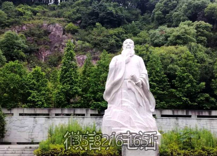 戶外園林大型人物景觀古代名人謝靈運(yùn)漢白玉石雕雕塑