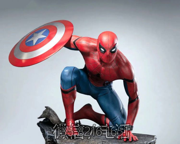 玻璃鋼樹(shù)脂復(fù)仇者聯(lián)盟電影人物擺件蜘蛛俠雕塑