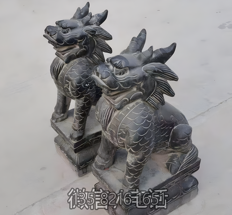 宅院門口擺件一對(duì)鎮(zhèn)宅辟邪青石石雕麒麟雕塑