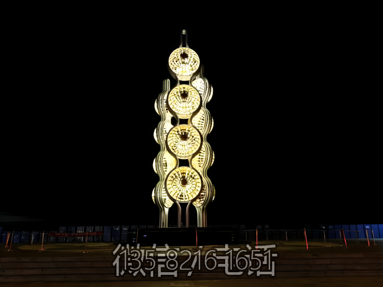 不銹鋼發(fā)光黃豆景觀雕塑