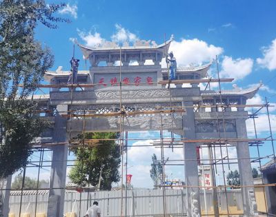 村鎮(zhèn)大理石石雕牌坊
