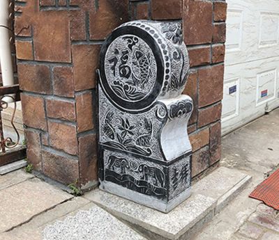 庭院福字抱鼓石門墩