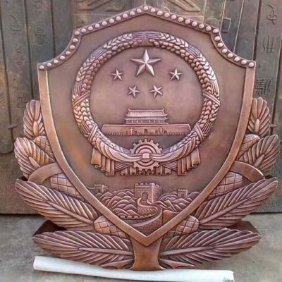 紫銅鍛造警徽浮雕