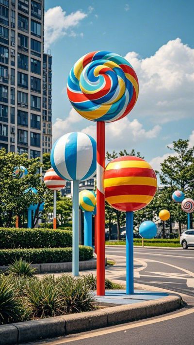 各式各樣的棒棒糖雕塑