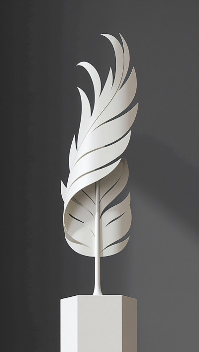 不銹鋼羽毛雕塑擺件