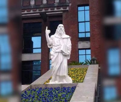 漢白玉石雕哲學(xué)院世界名人帕拉圖雕塑