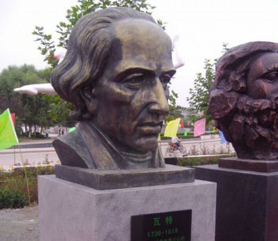 花園景觀玻璃鋼仿銅名人頭像瓦特雕塑