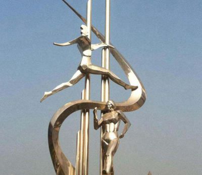 創(chuàng)意景觀不銹鋼鏡面體育競技運(yùn)動跑步人物雕塑